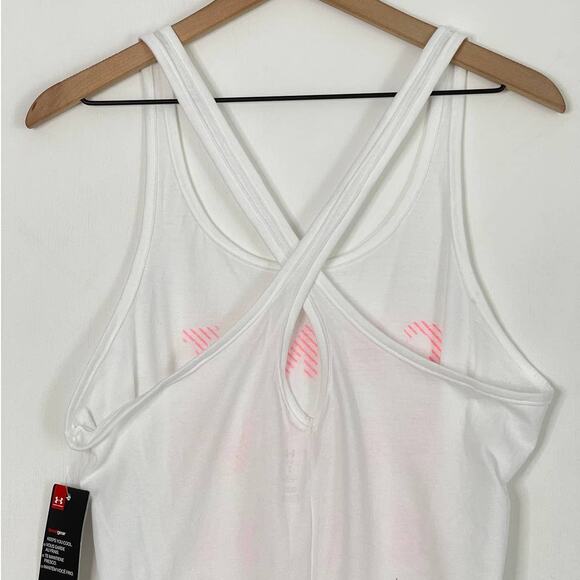 Under Armour White Can’t Slow Me Down Racerback Tank Top Size Medium NWT - Picture 4 of 6
